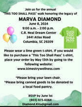 Load image into Gallery viewer, This Too Shall Pass Walk In Honor Of Marva Diamond donations.
